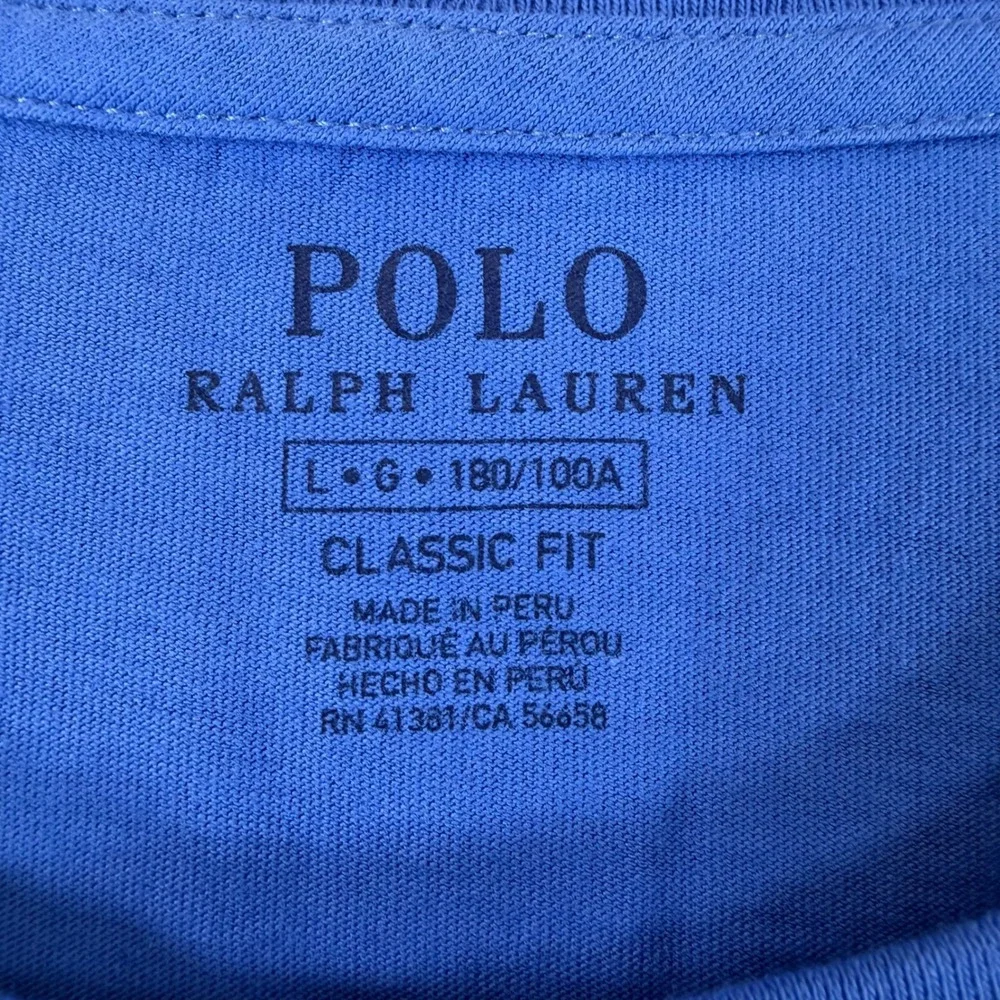 Polo Ralph Lauren Mens Blue Polo 1967 Graphic T-Shirt Classic Fit Large